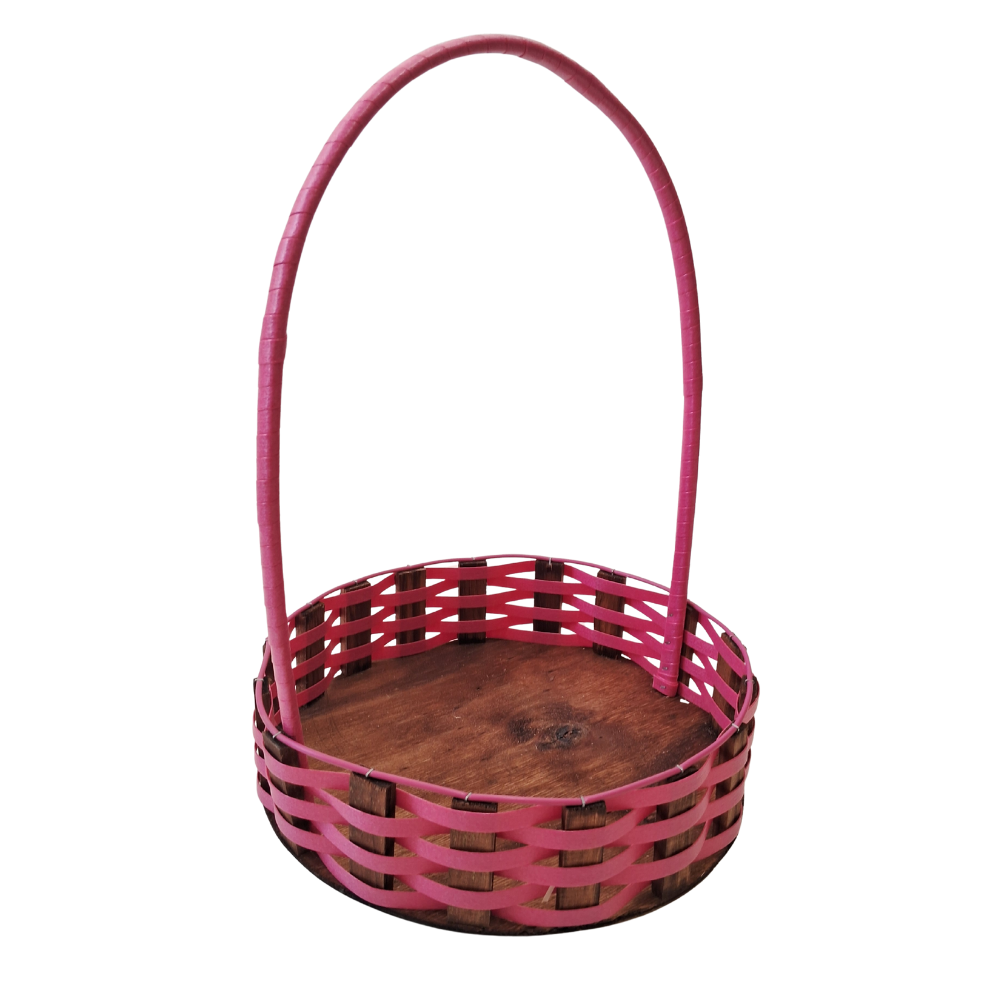 CESTA RD MD RATTAN PINK